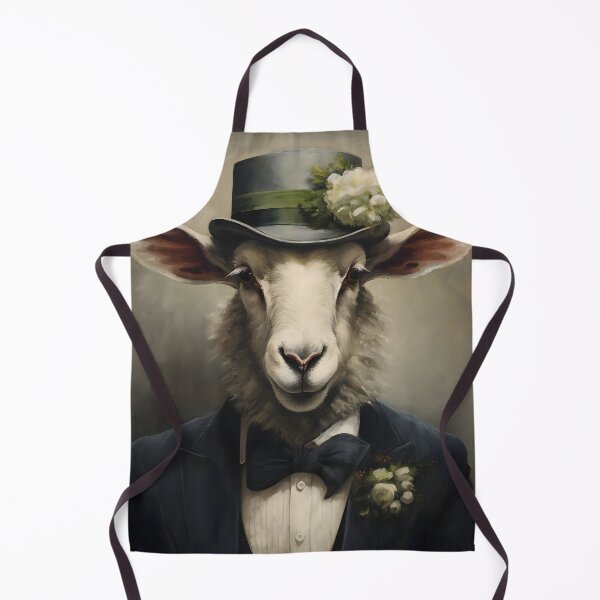 Item preview, Sheep Portrait Dapper Animal Art designed and sold by ConfettiSkyArt.