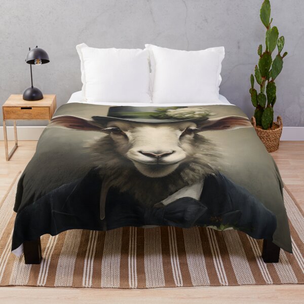 Item preview, Sheep Portrait Dapper Animal Art designed and sold by ConfettiSkyArt.