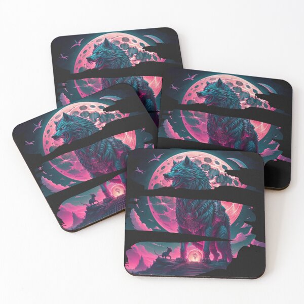Item preview, Werewolf spirit moonlit vaporwave designed and sold by OnPointWear.