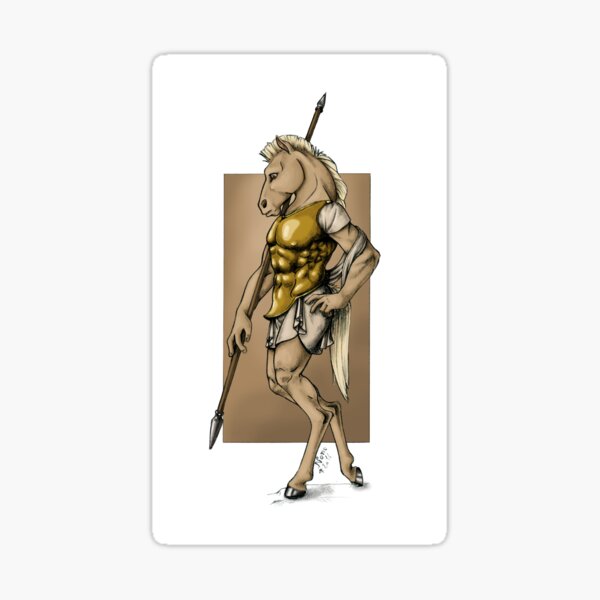 Greek Warrior Horse Sticker