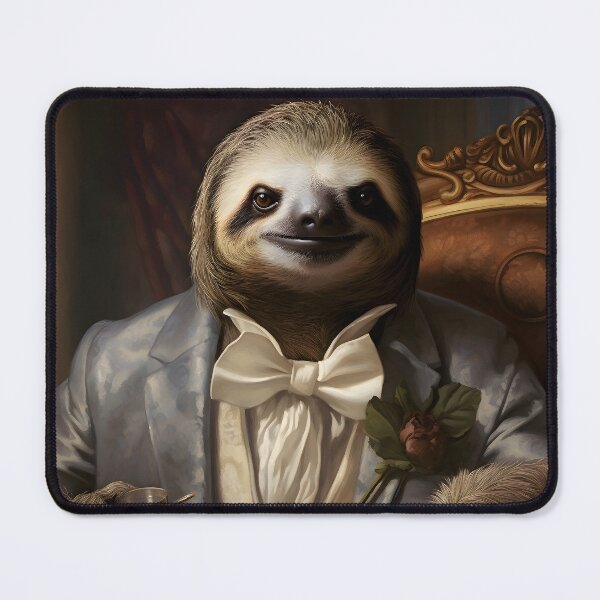 Item preview, Sloth Portrait Dapper Animal Art designed and sold by ConfettiSkyArt.