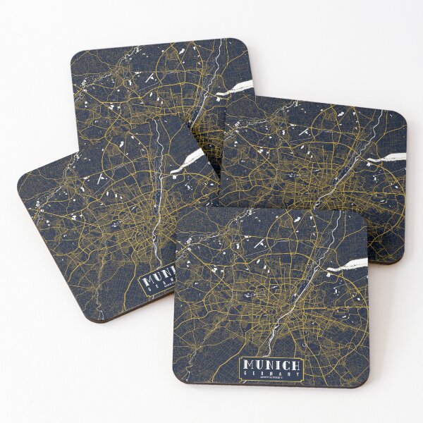 Item preview, Munich City Map of Bavaria, Germany - Gold Art Deco designed and sold by deMAP.