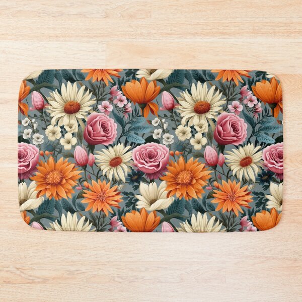 Item preview, Light Pink and Orange Floral Vintage Pattern designed and sold by Qoupy.