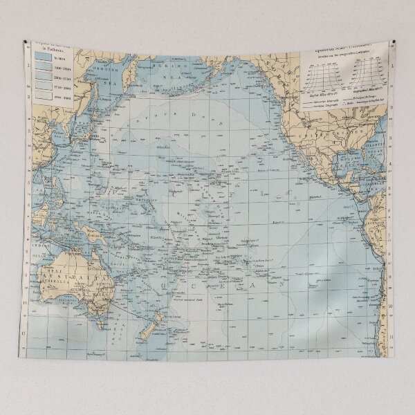 Item preview, Vintage Map of the Pacific Ocean (1900) designed and sold by BravuraMedia.