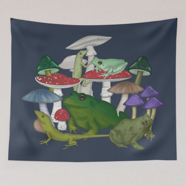 Item preview, Frogs and Mushrooms Faded designed and sold by Sarah McDonough.
