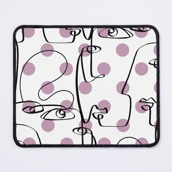 Item preview, Abstract pink dot and line faces designed and sold by karinasalwaszka.