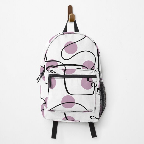 Item preview, Abstract pink dot and line faces designed and sold by karinasalwaszka.