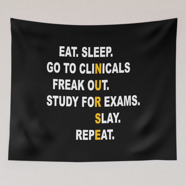 Item preview, Funny Nurse Eat Sleep Go To Clinicals Freak Out designed and sold by jingdomdesgine.