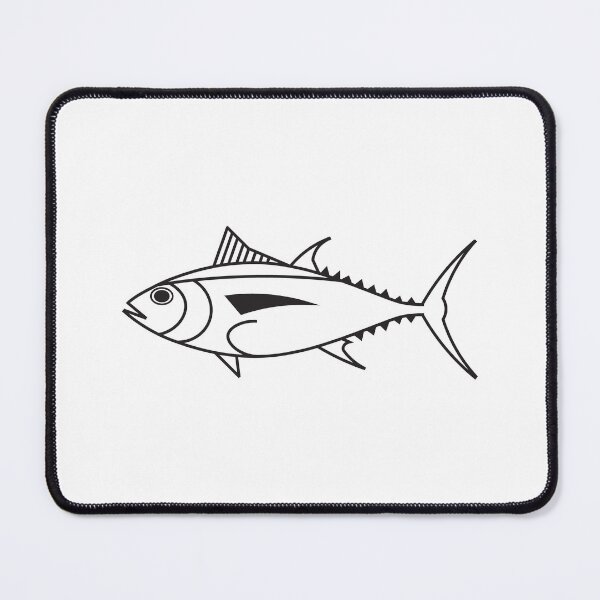 Item preview, Cute Bigeye Tuna Fish in Black and White designed and sold by fruttidimare.
