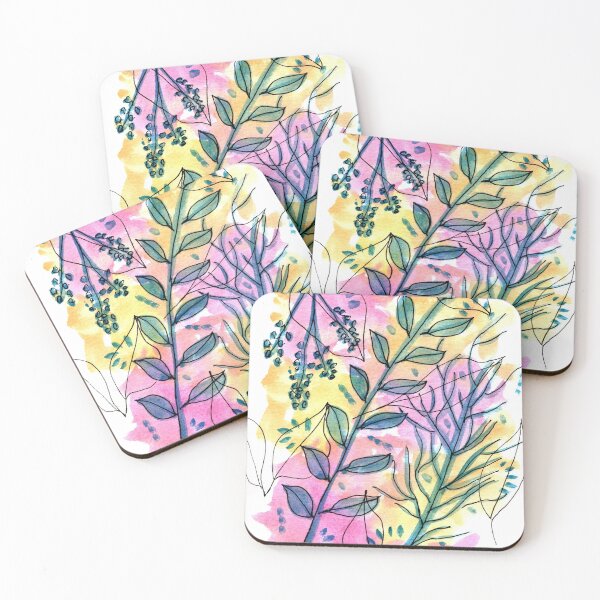 Item preview, Floral Sketch On Pink & Gold designed and sold by Art-by-Ahyoka.