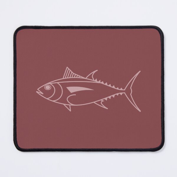 Item preview, Cute Bigeye Tuna Fish in Dusty Pink on Burgundy designed and sold by fruttidimare.
