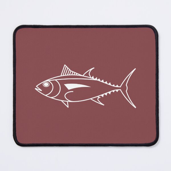 Item preview, Cute Bigeye Tuna Fish in White on Burgundy designed and sold by fruttidimare.