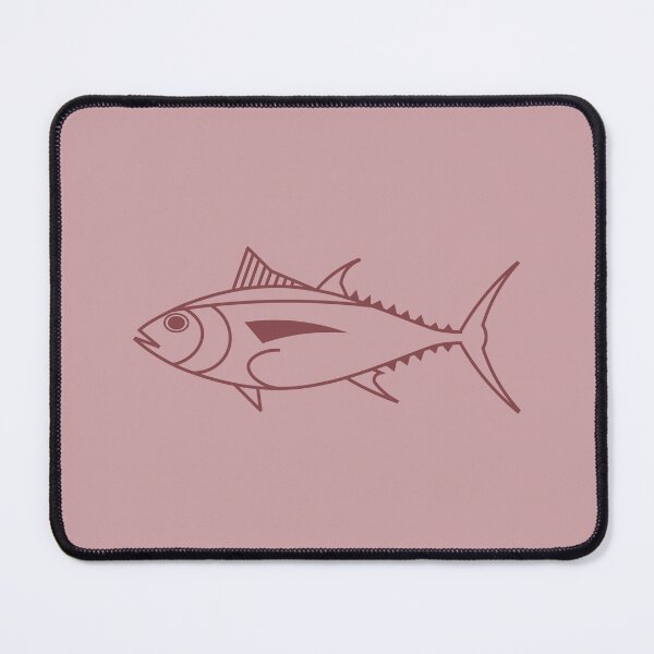 Item preview, Cute Bigeye Tuna Fish in Burgundy on Dusty Pink designed and sold by fruttidimare.