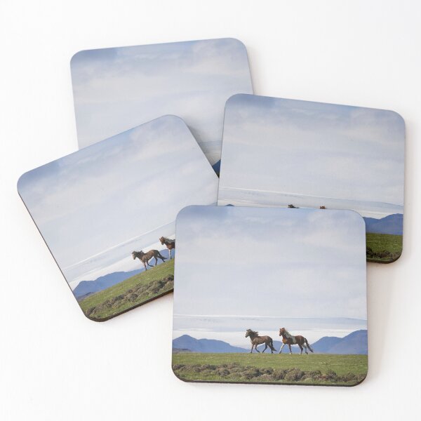Item preview, Running horses in front of a glacier designed and sold by elisainiceland.