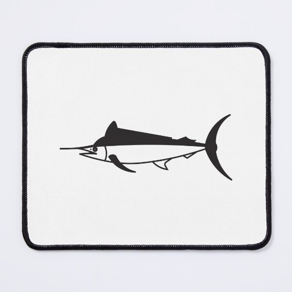 Item preview, Cute Black Marlin Fish in Black and White designed and sold by fruttidimare.