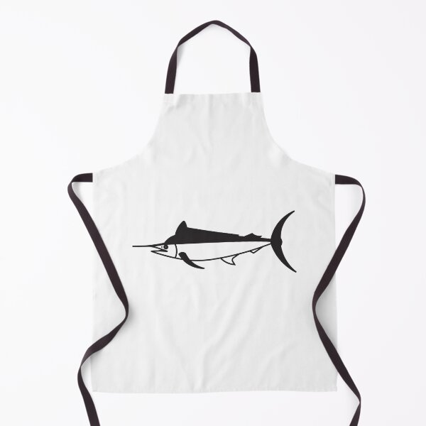 Item preview, Cute Black Marlin Fish in Black and White designed and sold by fruttidimare.