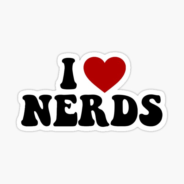 Vista previa del artículo con la obra «amo a los nerds», diseñado y vendido por eemilystickers.
