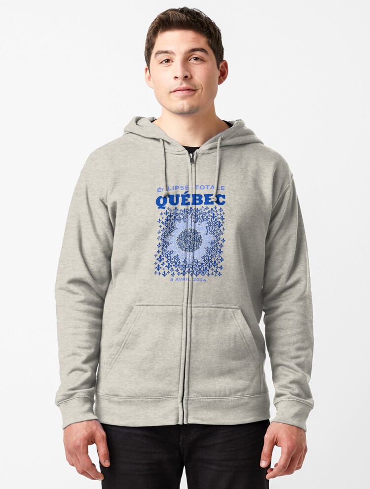 Thumbnail 1 of 5, Zipped Hoodie, Quebec 2024 Total Eclipse designed and sold by Eclipse2024.