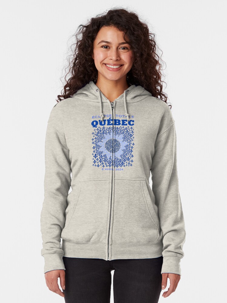 Thumbnail 2 of 5, Zipped Hoodie, Quebec 2024 Total Eclipse designed and sold by Eclipse2024.
