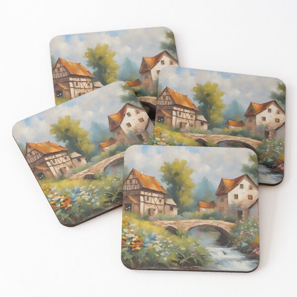 Item preview, Peaceful rustic village designed and sold by AJSRPrints.