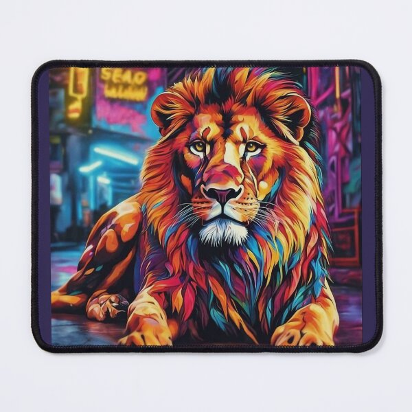 Item preview, Lion in the city - Neon Punk  designed and sold by Visual  Alchemy.