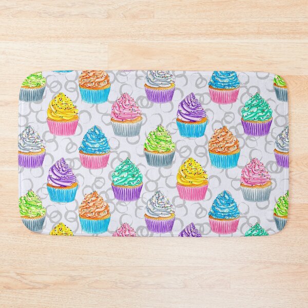 Item preview, Watercolor Rainbow Frosted Cupcakes with Sprinkles on Grey designed and sold by Sockstomistic.