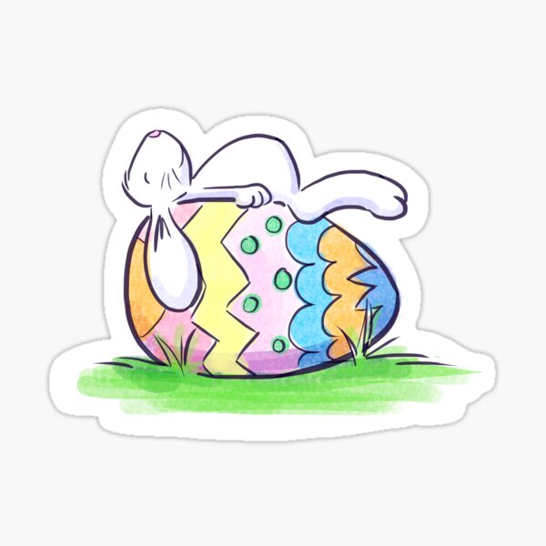 Sleeping Easter Bunny Sticker