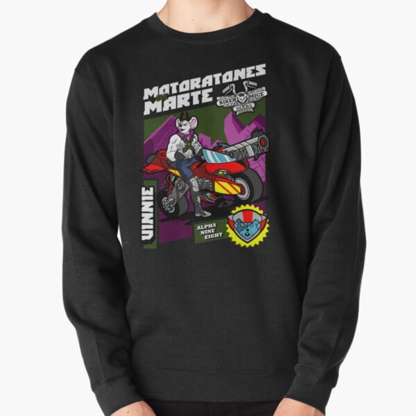 Vinnie Bikers from Mars Art - Retro Cartoon Biker Mouse Pullover Sweatshirt