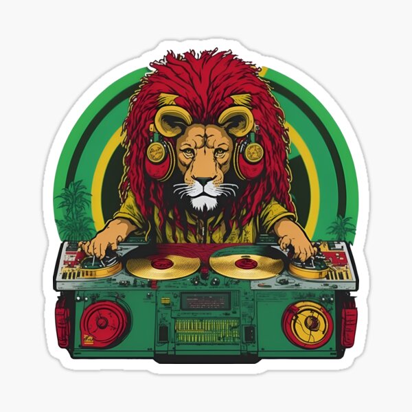 Item preview, Reggae Lion DJ designed and sold by reggaeartgifts.