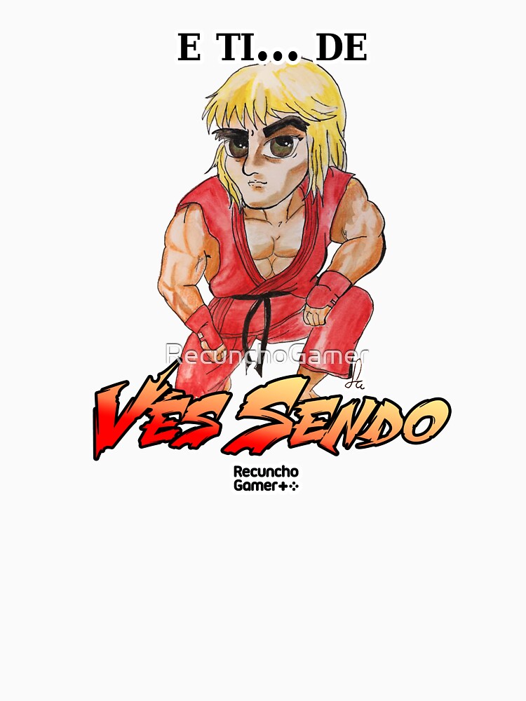Imagen 7 de 7, Camiseta esencial con la obra Ken vés sendo (Street Fighter), diseñada y vendida por RecunchoGamer.