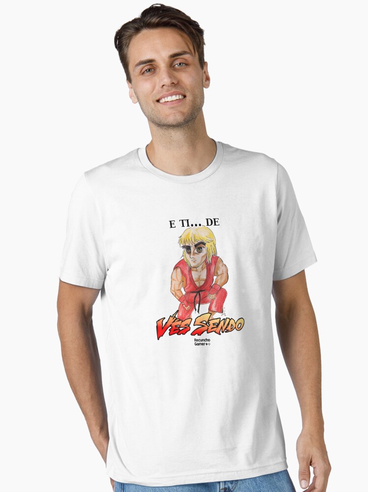 Imagen 2 de 7, Camiseta esencial con la obra Ken vés sendo (Street Fighter), diseñada y vendida por RecunchoGamer.