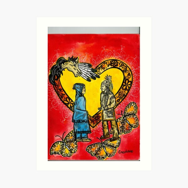 Heart Iroquois Couple Art Print