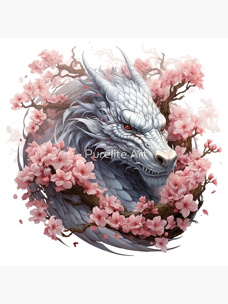 Poster, affiche Japanese Blossom Dragon Drache