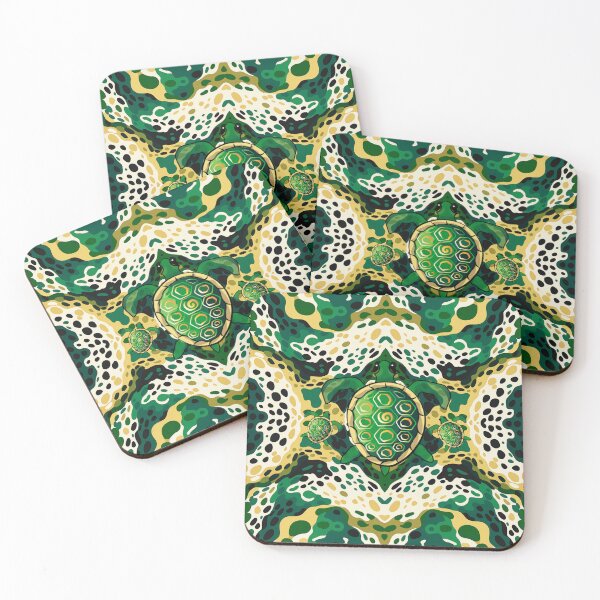 Item preview, A Sea Turtle sunning on the moss covered rocks designed and sold by BeHappyGoLucky.
