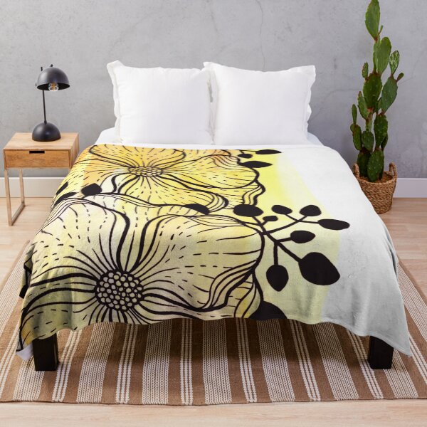 Item preview, Yellow Watercolor Flowers Duda designed and sold by BEATRIZKOBORI.