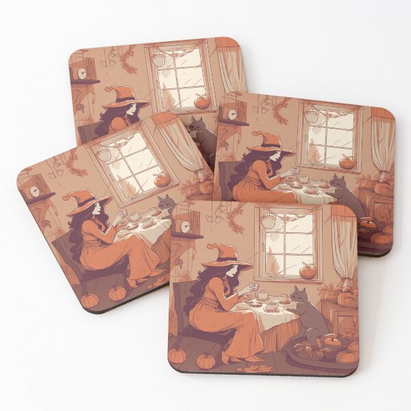 Item preview, Witch & Cat Tea Party designed and sold by Cozy Nerdy Things.