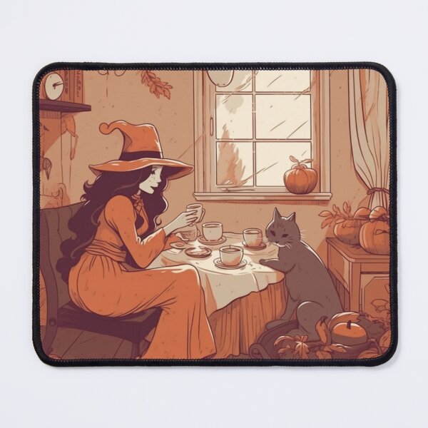 Item preview, Witch & Cat Tea Party designed and sold by Cozy Nerdy Things.