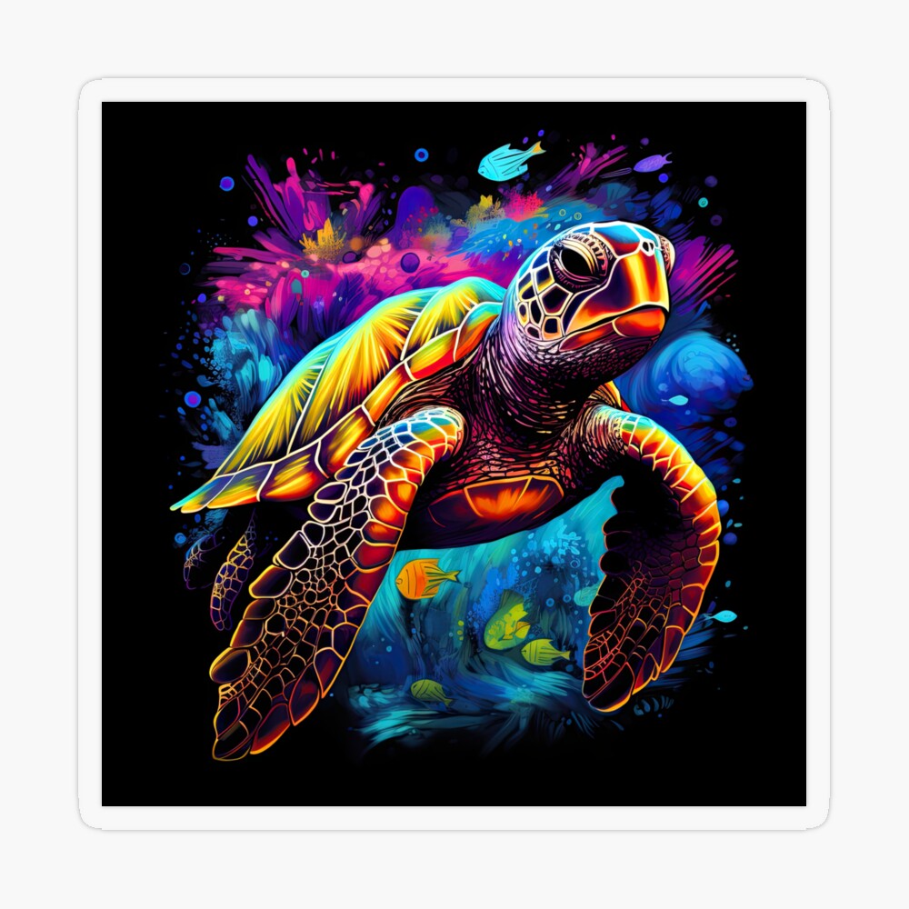 Precious Life Psychedelic Hippie Sea Turtle Gift. Tribal Turtle Design Gifts  For Fan Ornament by Zery Bart - Pixels