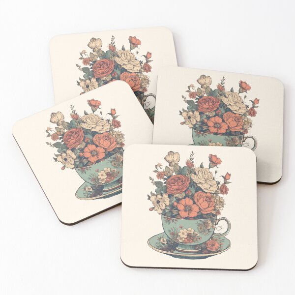 Item preview, Floral Tea Cup designed and sold by Cozy Nerdy Things.