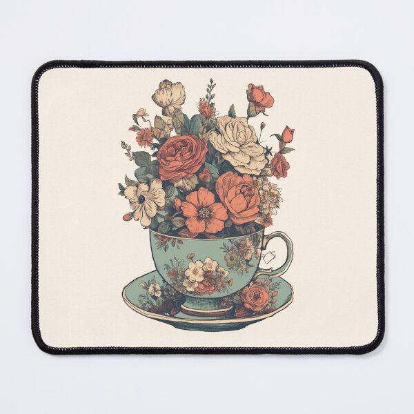 Item preview, Floral Tea Cup designed and sold by Cozy Nerdy Things.