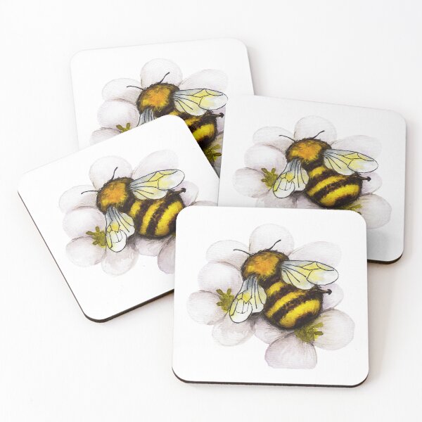Item preview, Bumblebee on a flower watercolour painting designed and sold by Funsize-Art.