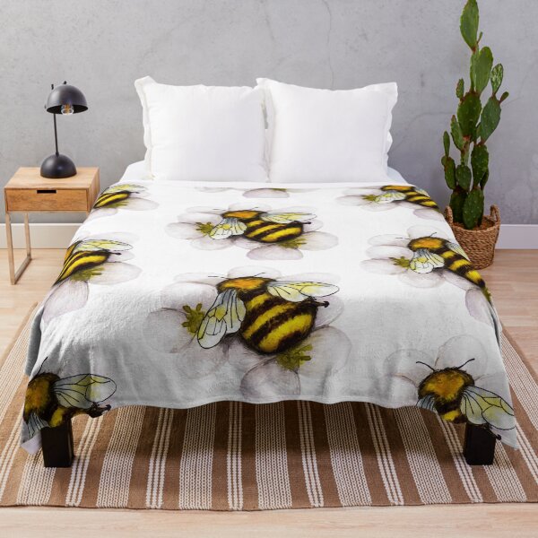 Item preview, Bumblebee on a flower watercolour painting designed and sold by Funsize-Art.