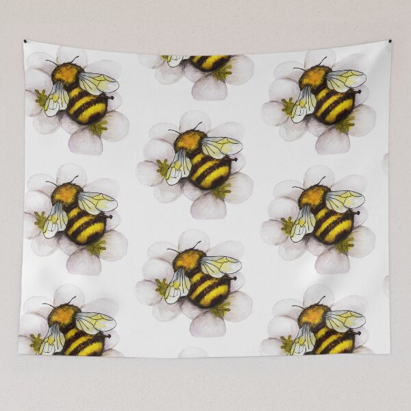 Item preview, Bumblebee on a flower watercolour painting designed and sold by Funsize-Art.