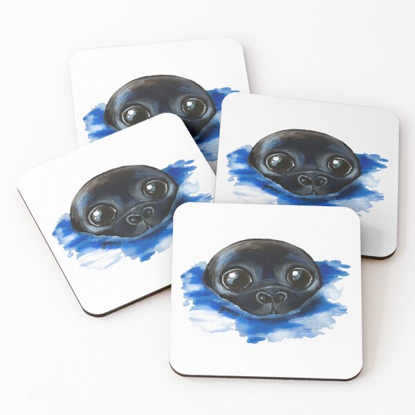 Item preview, Curious Harbour Seal acrylic painting designed and sold by Funsize-Art.
