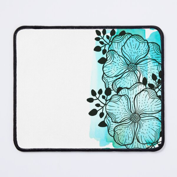 Item preview, Aqua Green Watercolor Flowers Duda designed and sold by BEATRIZKOBORI.