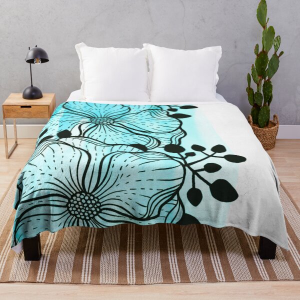 Item preview, Aqua Green Watercolor Flowers Duda designed and sold by BEATRIZKOBORI.