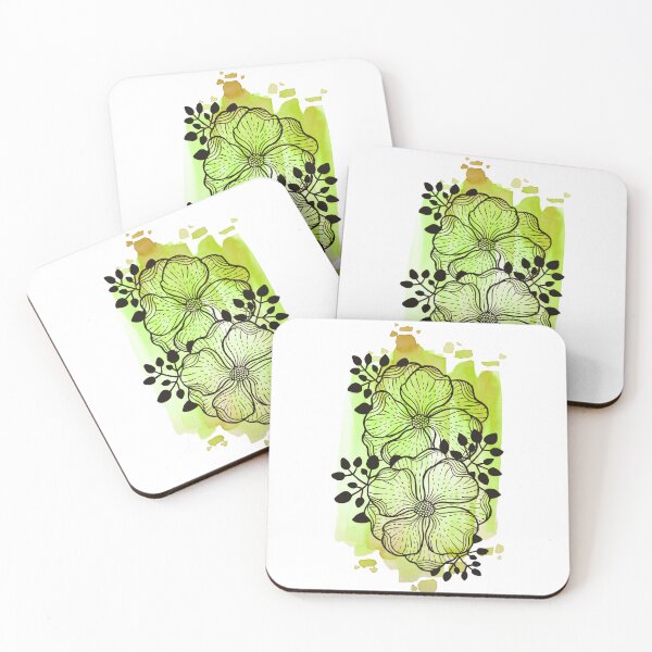 Item preview, Green Watercolor Flowers Duda designed and sold by BEATRIZKOBORI.