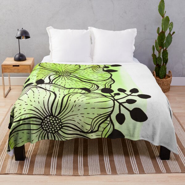 Item preview, Green Watercolor Flowers Duda designed and sold by BEATRIZKOBORI.