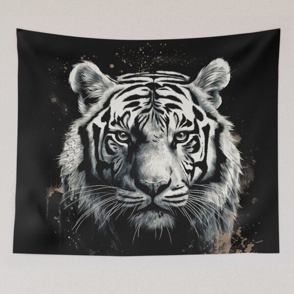 Item preview, A Distressed Street Art White Bengal Tiger designed and sold by GVRDesign.