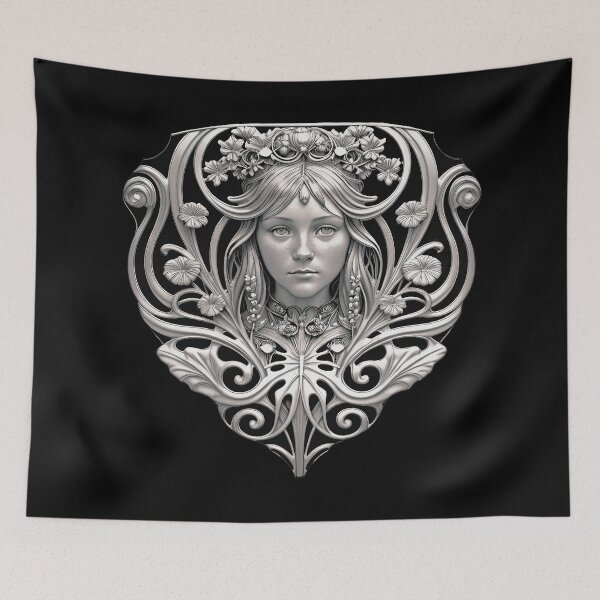 Item preview, Art Nouveau Queen Vintage Art Alphonse Mucha inspired designed and sold by artelligens.